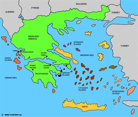 Map of Greece with Islands
